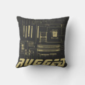 灰色および金ゴールドの堅牢なギークマザーボード クッション (裏面)