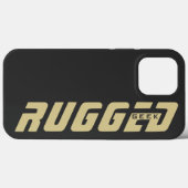 灰色および金ゴールドの堅牢なギーク Case-Mate iPhoneケース (裏面 (横))