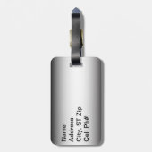 灰色および銀製のヒョウのアニマルプリント|は個人化なります ラゲッジタグ (裏面縦)