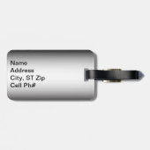 灰色および銀製のヒョウのアニマルプリント|は個人化なります ラゲッジタグ (裏面横)