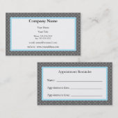 灰色および青のアポイントメントのメモカード 予約カード (正面/裏面)