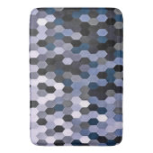 灰色および青の冷ややかな色の蜜蜂の巣パターン バスマット (正面縦)