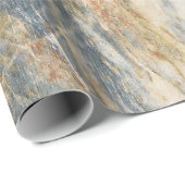 灰色および青の大理石の質 ラッピングペーパー (ロールコーナー)