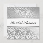 灰色および黄色のブライダルシャワーの招待状 招待状 (裏面)