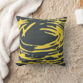 灰色および黄色の抽象的な巣 クッション (ブランケット)