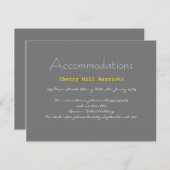 灰色および黄色の挿入物を結婚するタイポグラフィ エンクロージャーカード (正面/裏面)