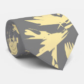 灰色および黄色の花パターン ネクタイ (ロール)