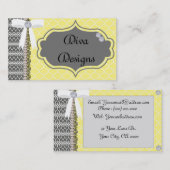 灰色および黄色の花型女性歌手 名刺 (正面/裏面)