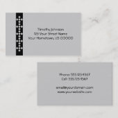 灰色および黒いプロフィールカード 名刺 (正面/裏面)