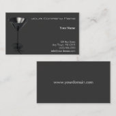 灰色および黒いマルティーニガラスビジネス 名刺 (正面/裏面)