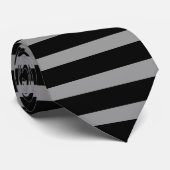 灰色および黒い横のストライプのタイ ネクタイ (ロール)