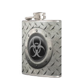 灰色および黒い産業生物学的災害［有害物質］の鋼鉄効果 フラスク (左)