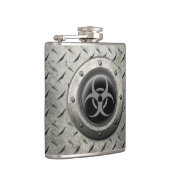 灰色および黒い産業生物学的災害［有害物質］の鋼鉄効果 フラスク (右)