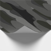 灰色および黒のカムフラージュ ラッピングペーパー (角)
