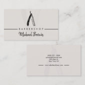 灰色かみそりグルーミングひげ髭のヘアカット 名刺 (正面/裏面)