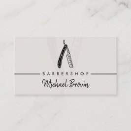灰色かみそりグルーミングひげ髭のヘアカット 名刺
