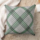 灰色から緑のボールまたは穴、十字形の正方形 クッション (ブランケット)