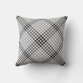 灰色から黒のボールまたは穴、十字形の正方形 クッション (裏面)