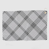 灰色から黒のボールまたは穴、十字形の正方形 ゴルフタオル (横)