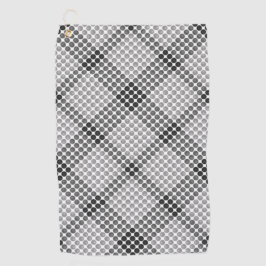 灰色から黒のボールまたは穴、十字形の正方形 ゴルフタオル