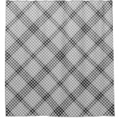 灰色から黒のボールまたは穴、十字形の正方形 シャワーカーテン (正面)