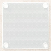 灰色かわいらし模様と珊瑚を有するガラスコースター ガラスコースター (裏面)