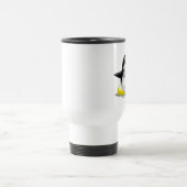 灰色か銀製のリボンのペンギン トラベルマグ (中央)