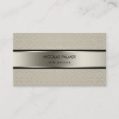 灰色がかったオレンジ色のダマスク模様 名刺 (正面)