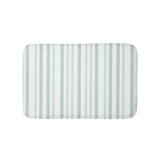 灰色がかった灰色の緑のストライプ線の白 バスマット (正面)