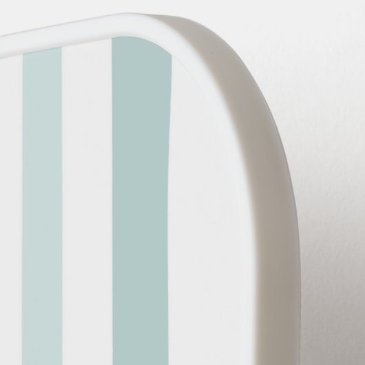 灰色がかった灰色の緑のストライプ線の白 ピックルボールラケット (左詳細)