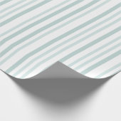 灰色がかった灰色の緑のストライプ線の白 ラッピングペーパー (角)