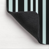 灰色がかった灰色の緑のストライプ線の黒 マウスパッド (コーナー)