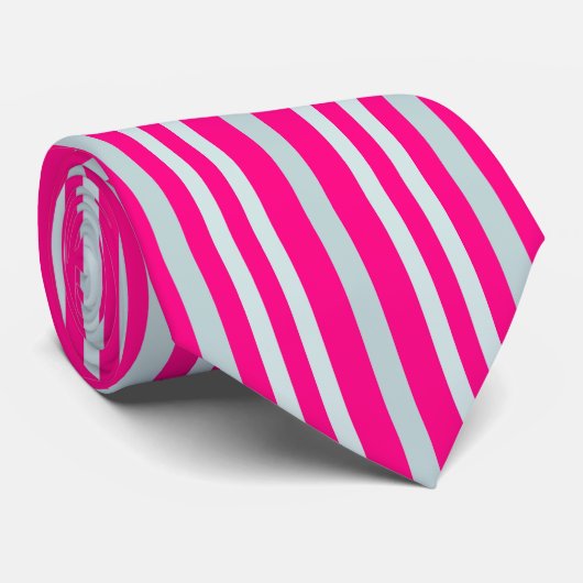 灰色がかった灰色の緑ストライプの線のかわいらしピンク ネクタイ (ロール)