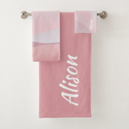 灰色がかった紫色のグラデーション抽象芸術名 バスタオルセット