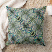 灰色がかった緑と緑がかったシアンの反復 クッション (ブランケット)