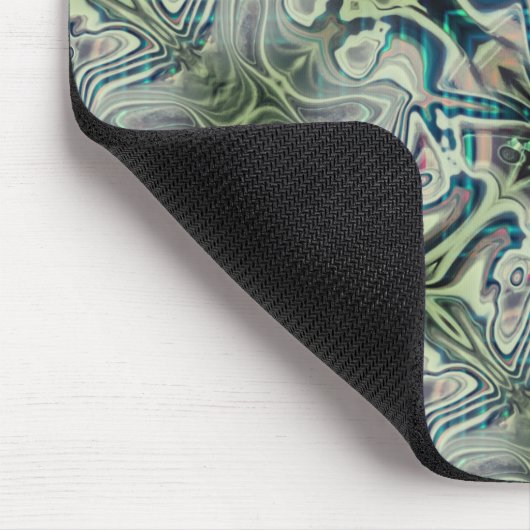 灰色がかった緑と緑がかったシアンの色の色の色の繰り返し マウスパッド (コーナー)