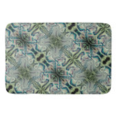 灰色がかった緑と緑がかったシアンのthroの繰り返し バスマット (正面)