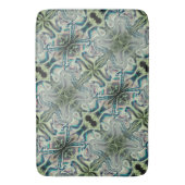 灰色がかった緑と緑がかったシアンのthroの繰り返し バスマット (正面縦)