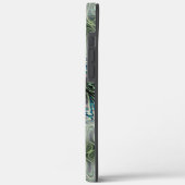 灰色がかった緑と緑がかったシアンのthroの繰り返し Case-Mate iPhoneケース (裏面 / 左)