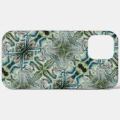 灰色がかった緑と緑がかったシアンのthroの繰り返し Case-Mate iPhoneケース (裏面 (横))