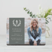 灰色がかった緑のアスクレピウス医学卒業写真 案内状 (スタンド正面)