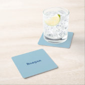 灰色がかった緑の青がカスタマイズ可能 スクエアペーパーコースター (インサイチュ)