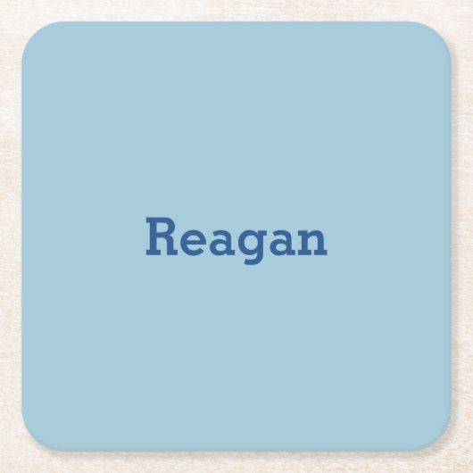 灰色がかった緑の青がカスタマイズ可能 スクエアペーパーコースター (正面)