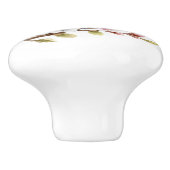 灰色がかった茶色の黄色い鳥の花 セラミックノブ (側面)