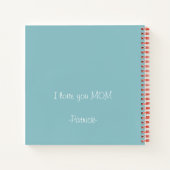 灰色がかった青のカスタマイズ可能な母の日メッセージ ノートブック (裏面)