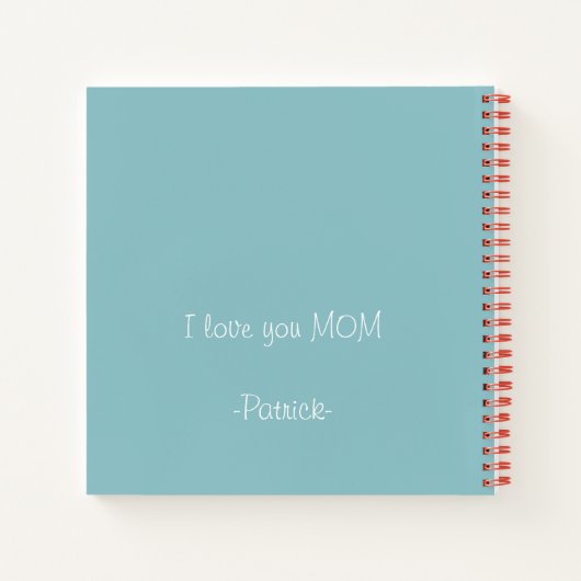 灰色がかった青のカスタマイズ可能な母の日メッセージ ノートブック (裏面)
