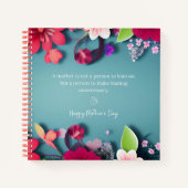 灰色がかった青のカスタマイズ可能な母の日メッセージ ノートブック (正面)