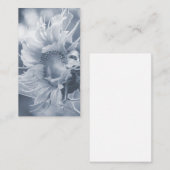 灰色がかった青のマクロヒマワリ 名刺 (正面/裏面)