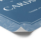 灰色がかった青の贈り物とカードのサイン ポスター (角)