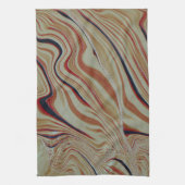 灰色がかった黄褐色のオレンジ色の混合塩基の波 キッチンタオル (縦)